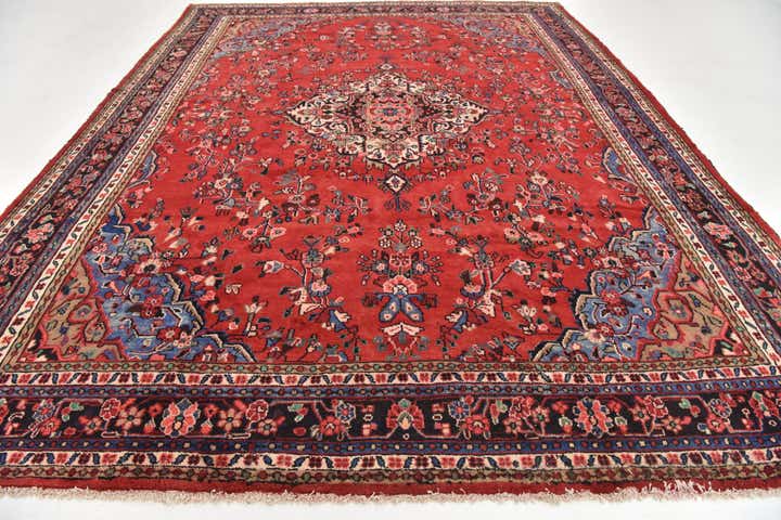 10' 3 x 13' 5 Hand Knotted Hamedan Persian Wool Rug