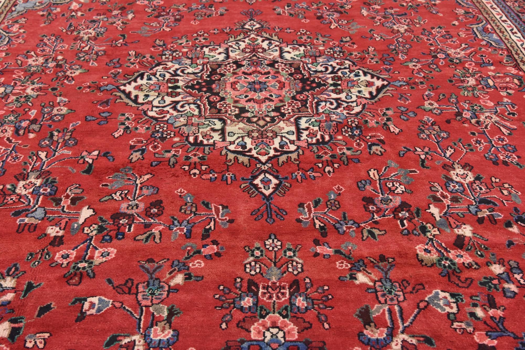 10' 3 x 13' 5 Hand Knotted Hamedan Persian Wool Rug