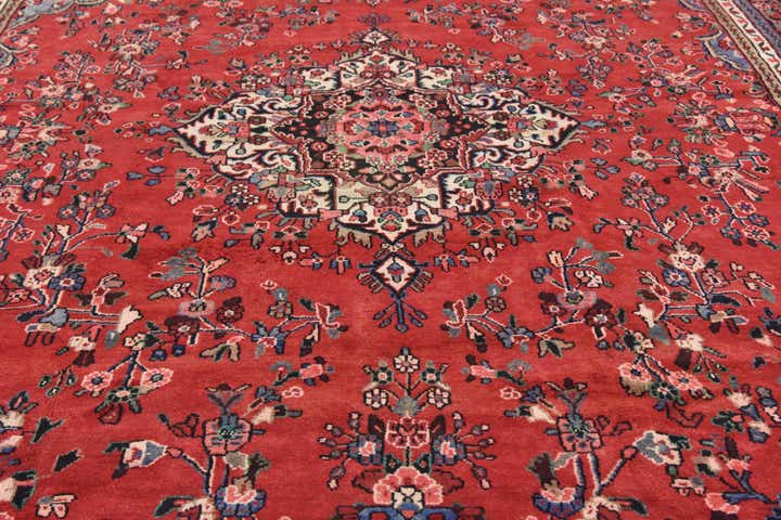 10' 3 x 13' 5 Hand Knotted Hamedan Persian Wool Rug