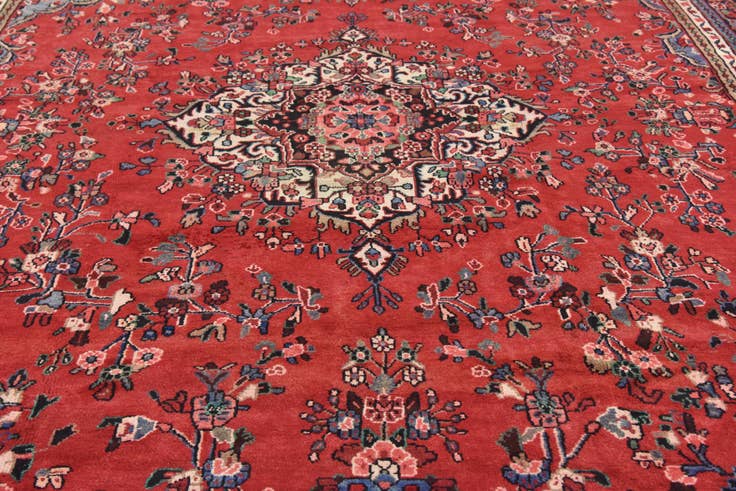 Detail image of 10' 3 x 13' 5 Hand Knotted Hamedan Persian Wool Rug