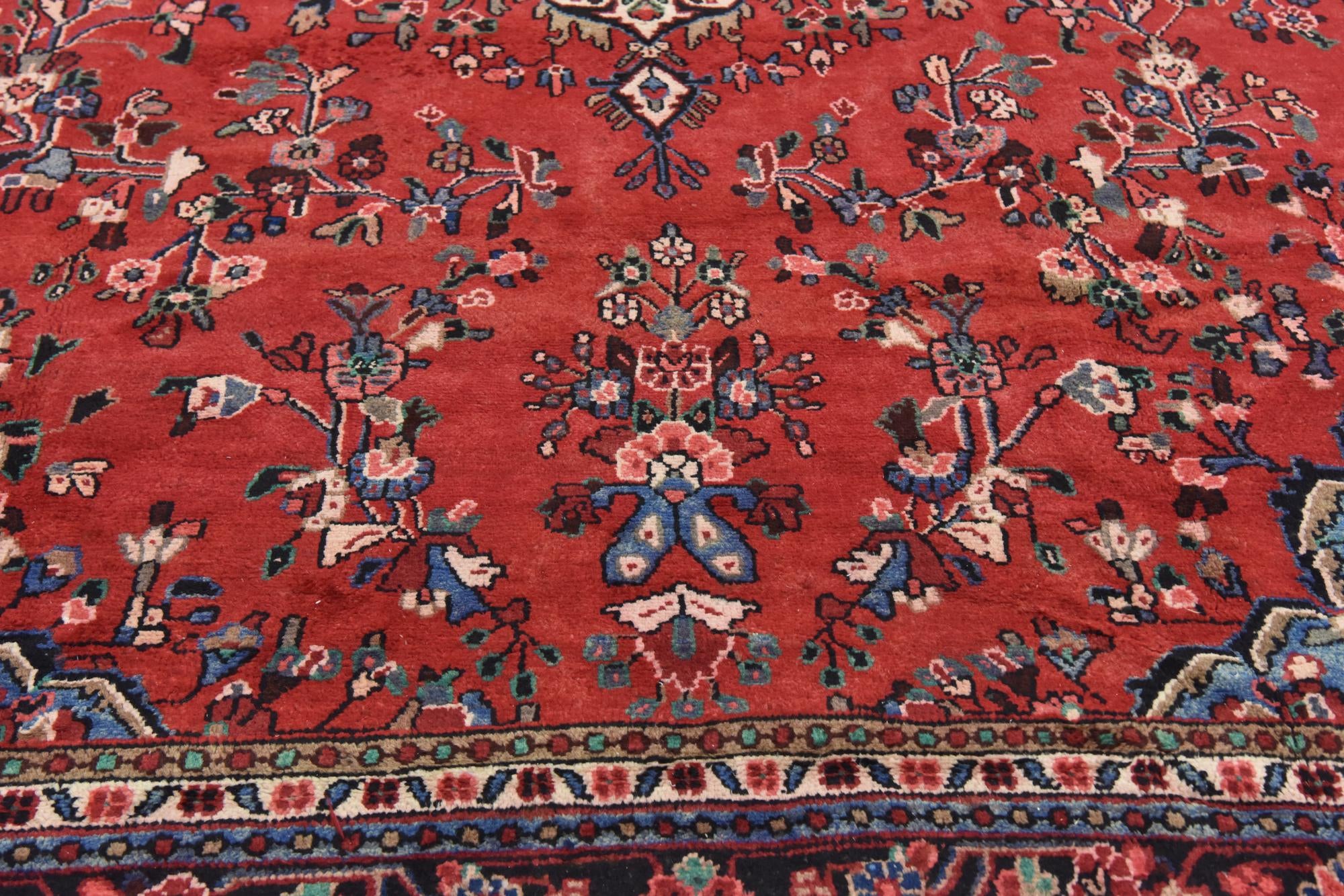 10' 3 x 13' 5 Hand Knotted Hamedan Persian Wool Rug