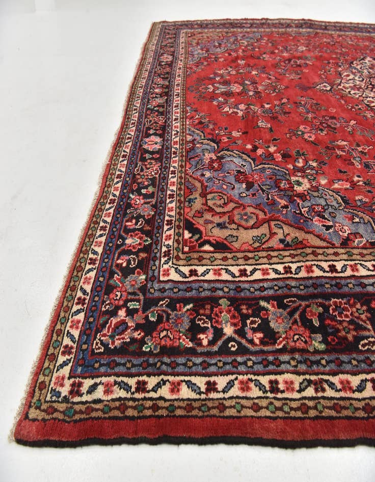 Detail image of 10' 3 x 13' 5 Hand Knotted Hamedan Persian Wool Rug