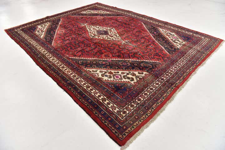 8' 9 x 11' 8 Hand Knotted Hamedan Persian Wool Rug