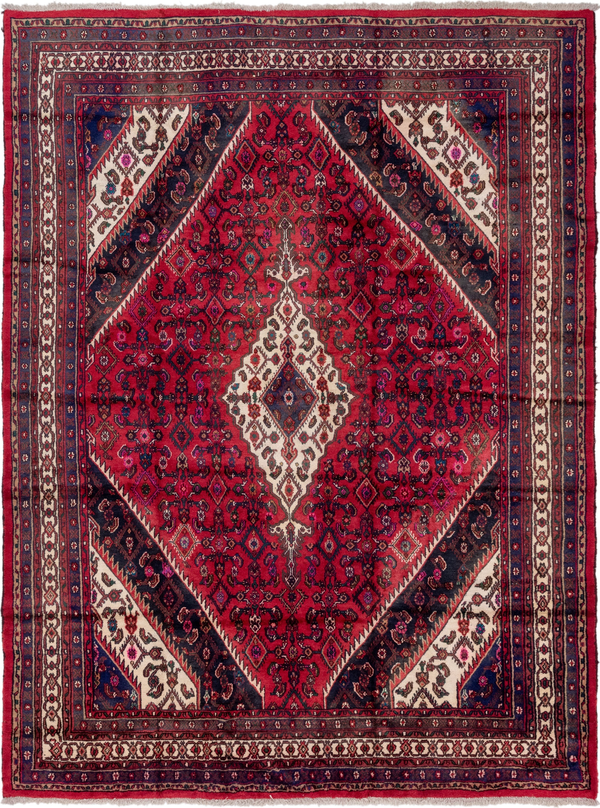 8' 9 x 11' 8 Hand Knotted Hamedan Persian Wool Rug