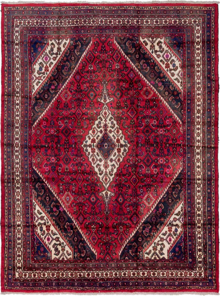 8' 9 x 11' 8 Hand Knotted Hamedan Persian Wool Rug