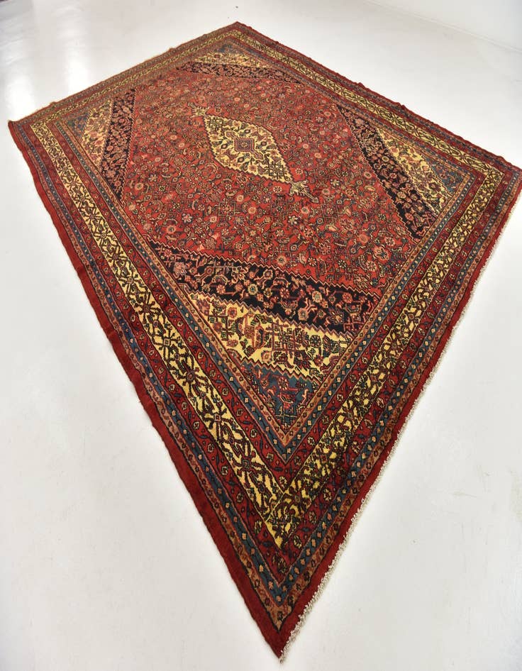 Detail image of 10' 6 x 13' 7 Hand Knotted Hamedan Persian Wool Rug