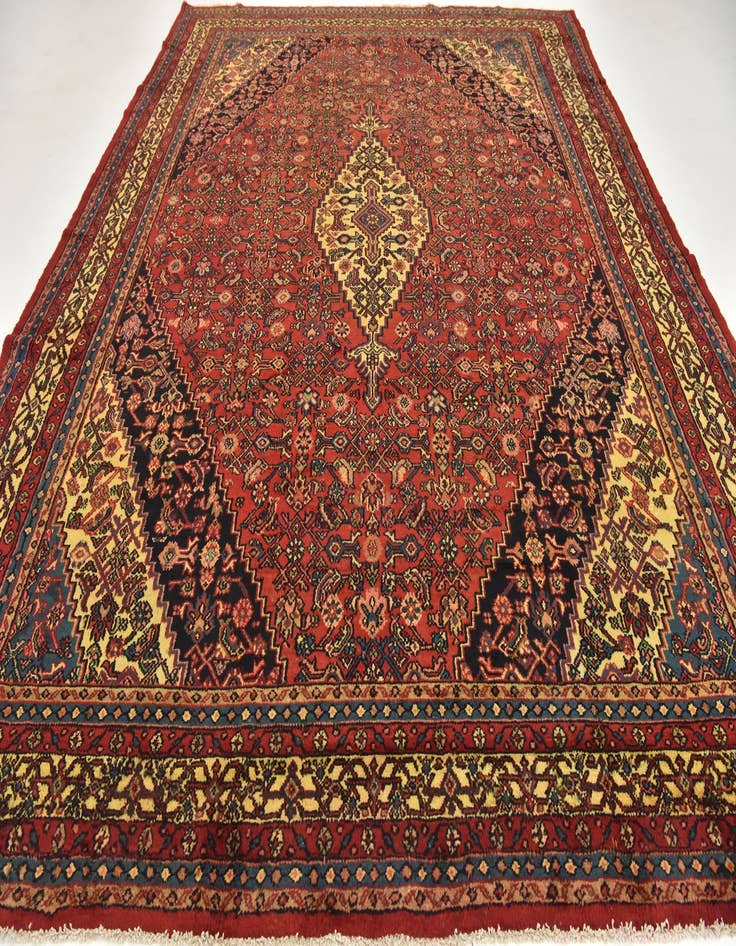 Detail image of 10' 6 x 13' 7 Hand Knotted Hamedan Persian Wool Rug