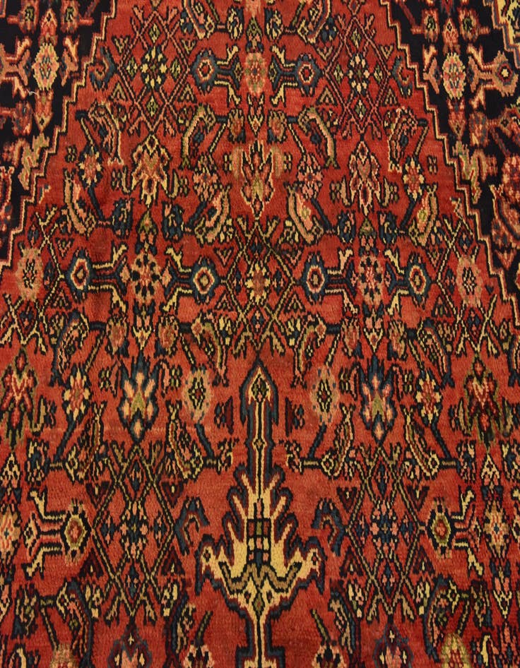 Detail image of 10' 6 x 13' 7 Hand Knotted Hamedan Persian Wool Rug
