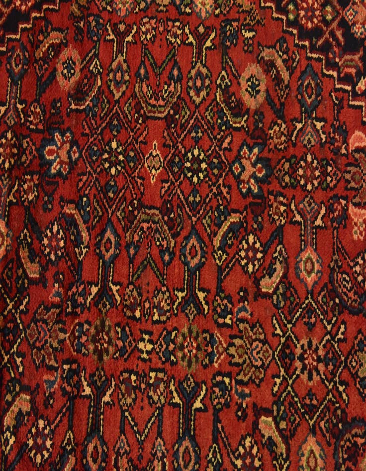 Detail image of 10' 6 x 13' 7 Hand Knotted Hamedan Persian Wool Rug