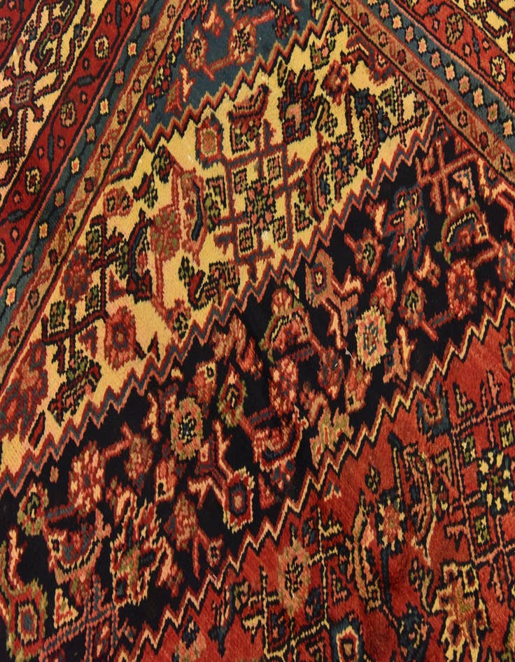 Detail image of 10' 6 x 13' 7 Hand Knotted Hamedan Persian Wool Rug