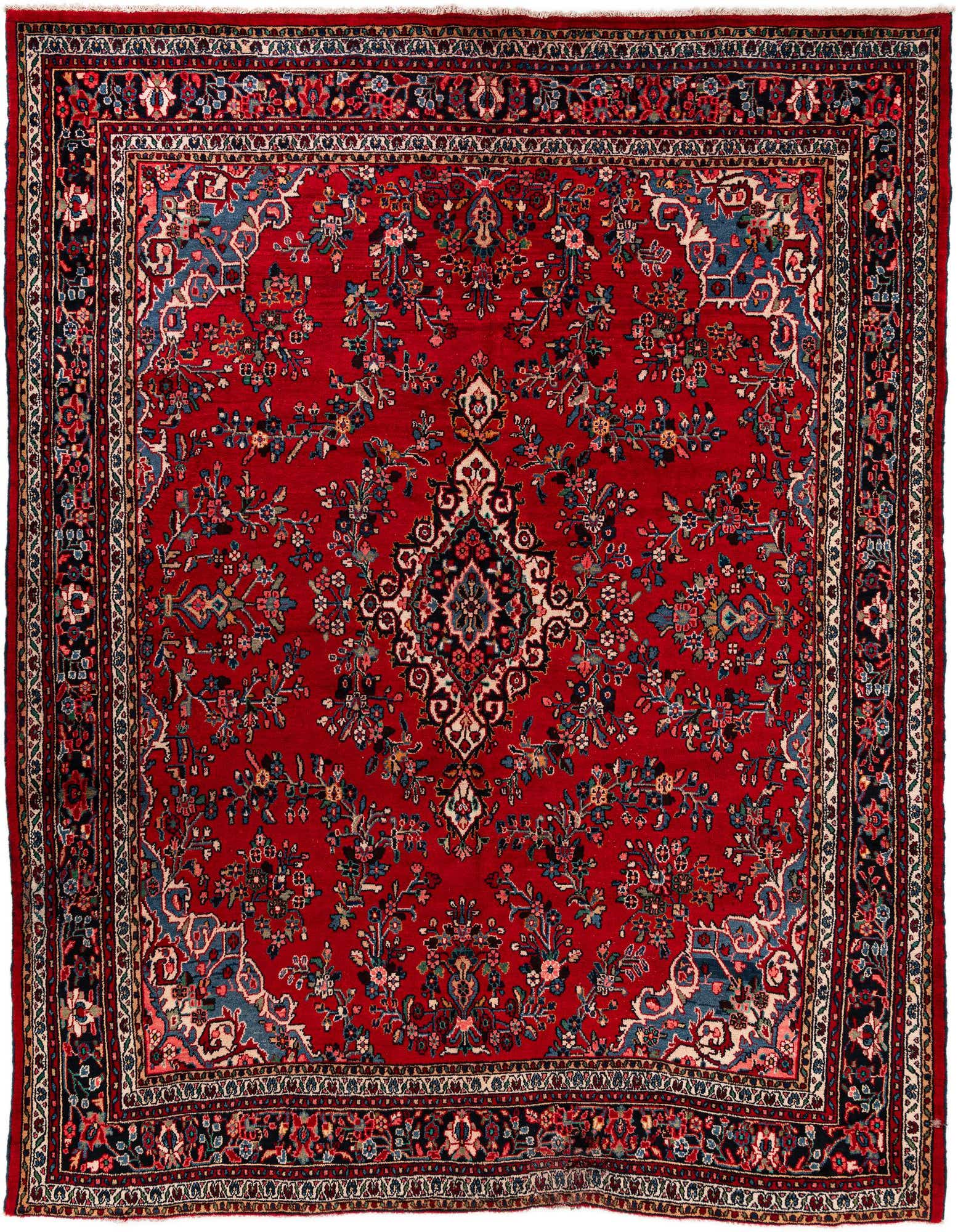 10' 4 x 12' 8 Hand Knotted Hamedan Wool Rug