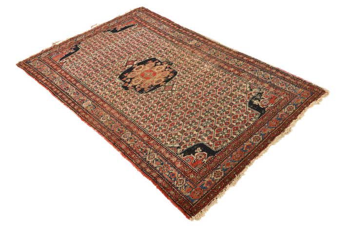 3' 10 x 6' 6 Hand Knotted Hamedan Persian Wool Rug