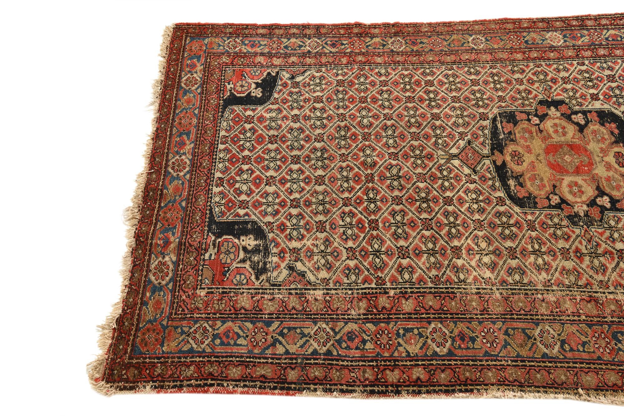 3' 10 x 6' 6 Hand Knotted Hamedan Persian Wool Rug