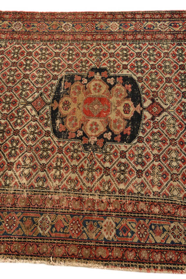 Detail image of 3' 10 x 6' 6 Hand Knotted Hamedan Persian Wool Rug