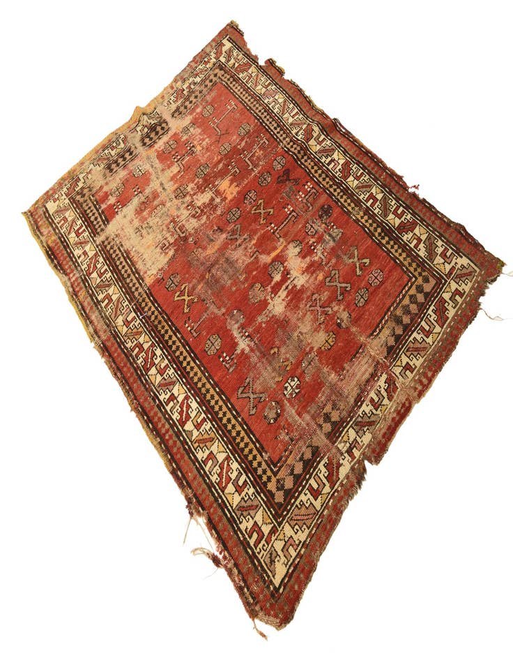 Detail image of 3' 10 x 5' 5  Hand Knotted Hamedan Persian Wool Rug