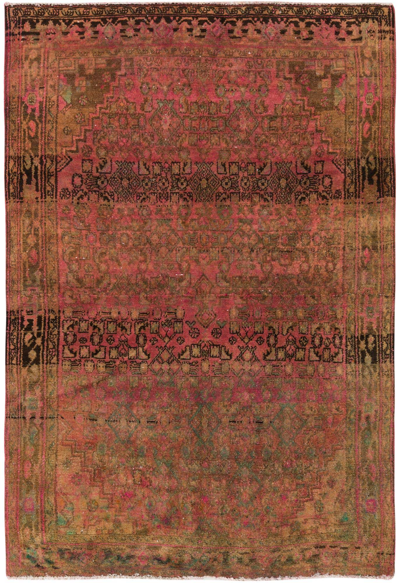 5' 1 x 7' 6 Hand Knotted Hamedan Persian Wool Rug