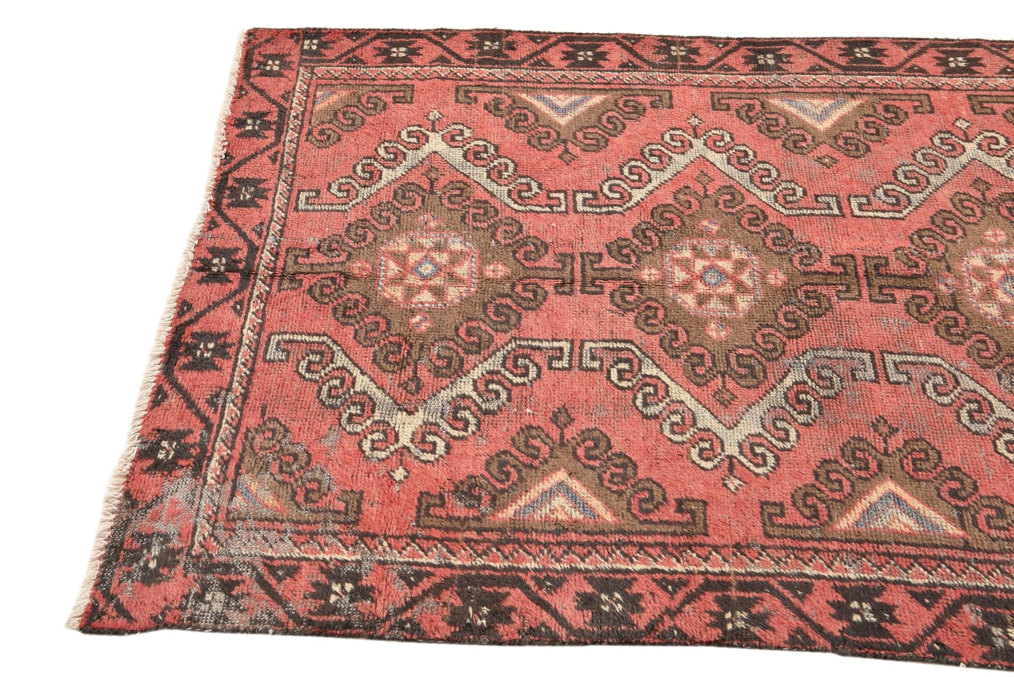 3' 7 x 6' Hand Knotted Hamedan Persian Wool Rug