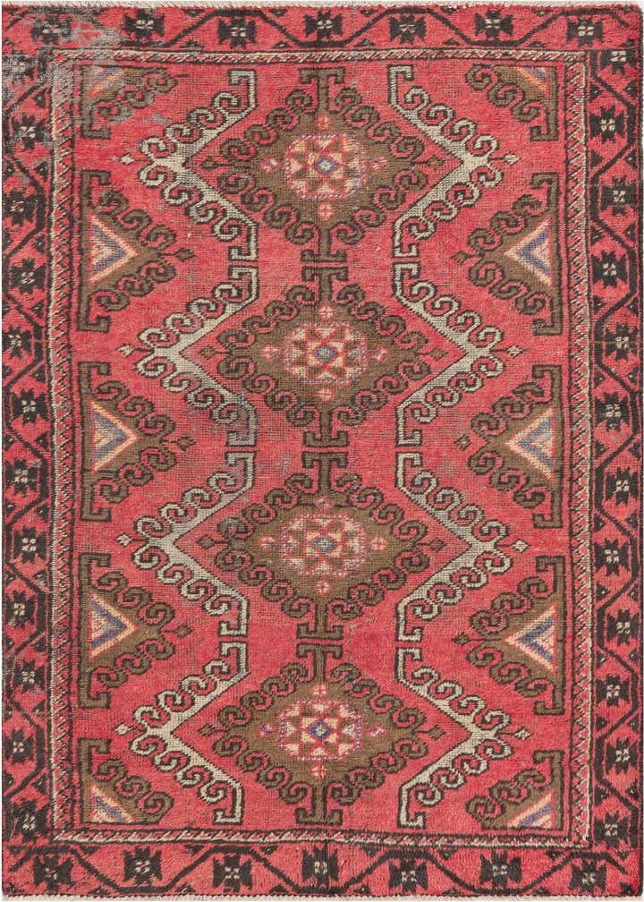 3' 7 x 6' Hand Knotted Hamedan Persian Wool Rug