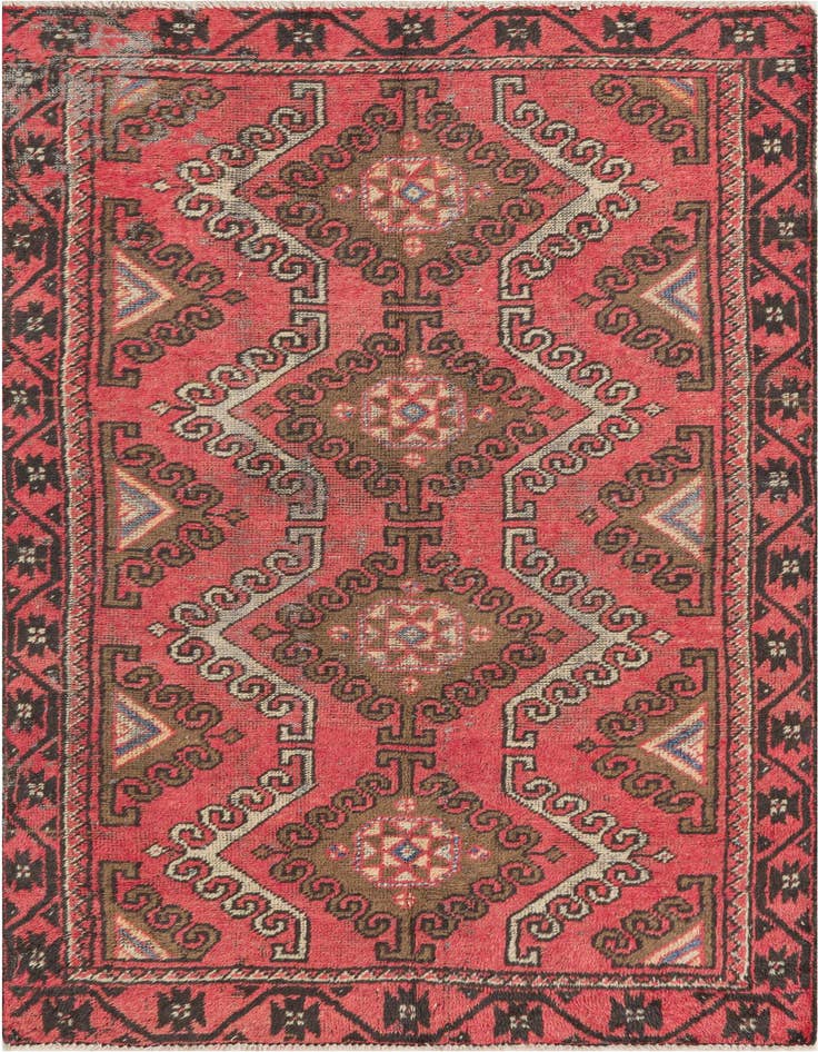 Detail image of 3' 7 x 6' Hand Knotted Hamedan Persian Wool Rug