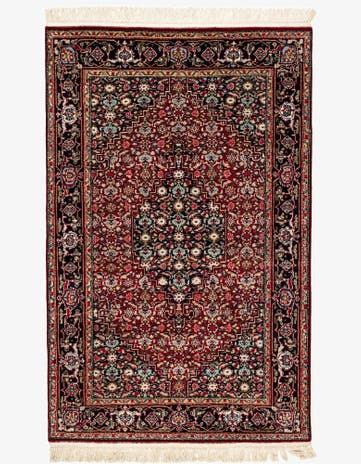4' x 6' 1 Hand Knotted Hamedan Wool Rug