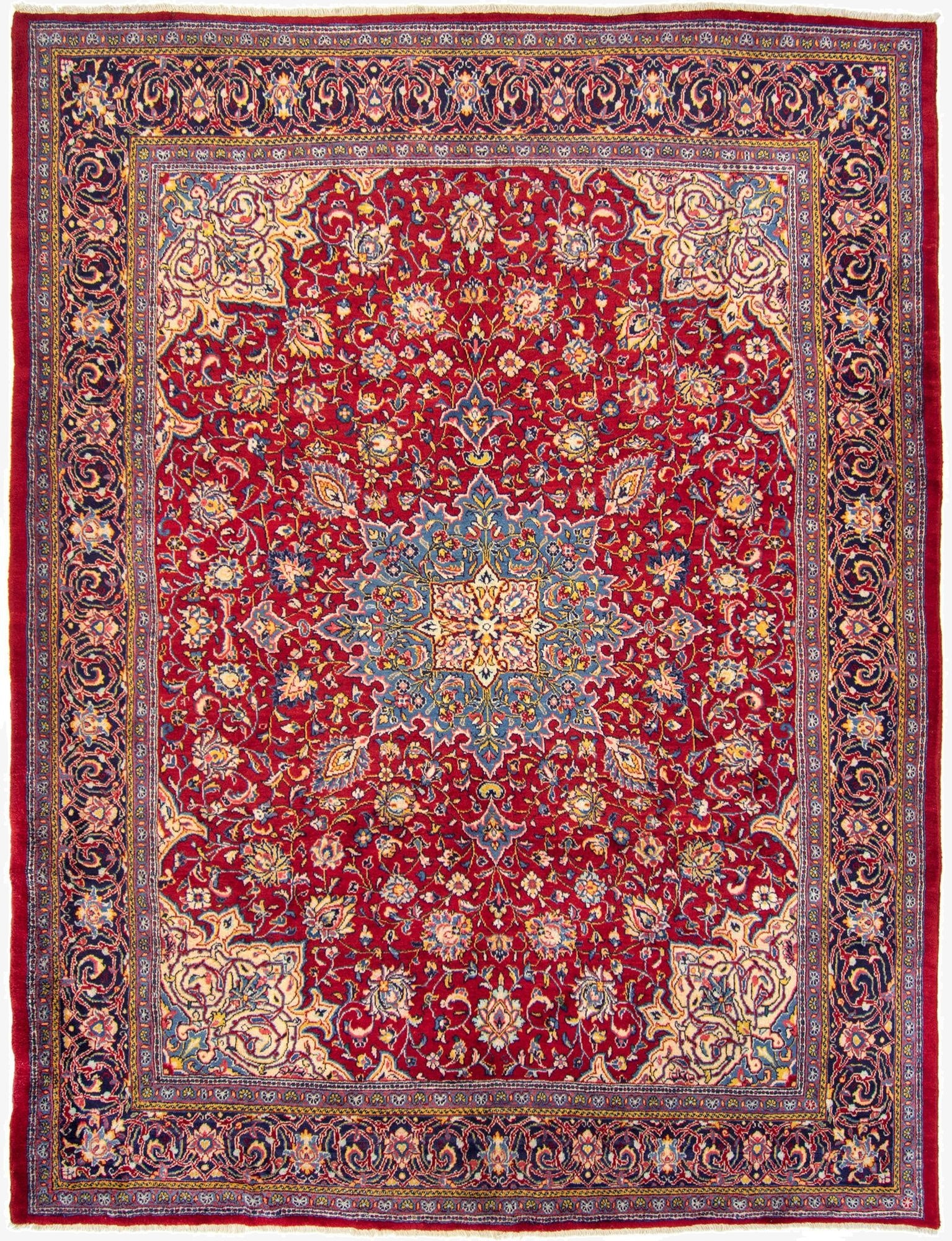 10' 4 x 13'  Hand Knotted Hamedan Persian Wool Rug