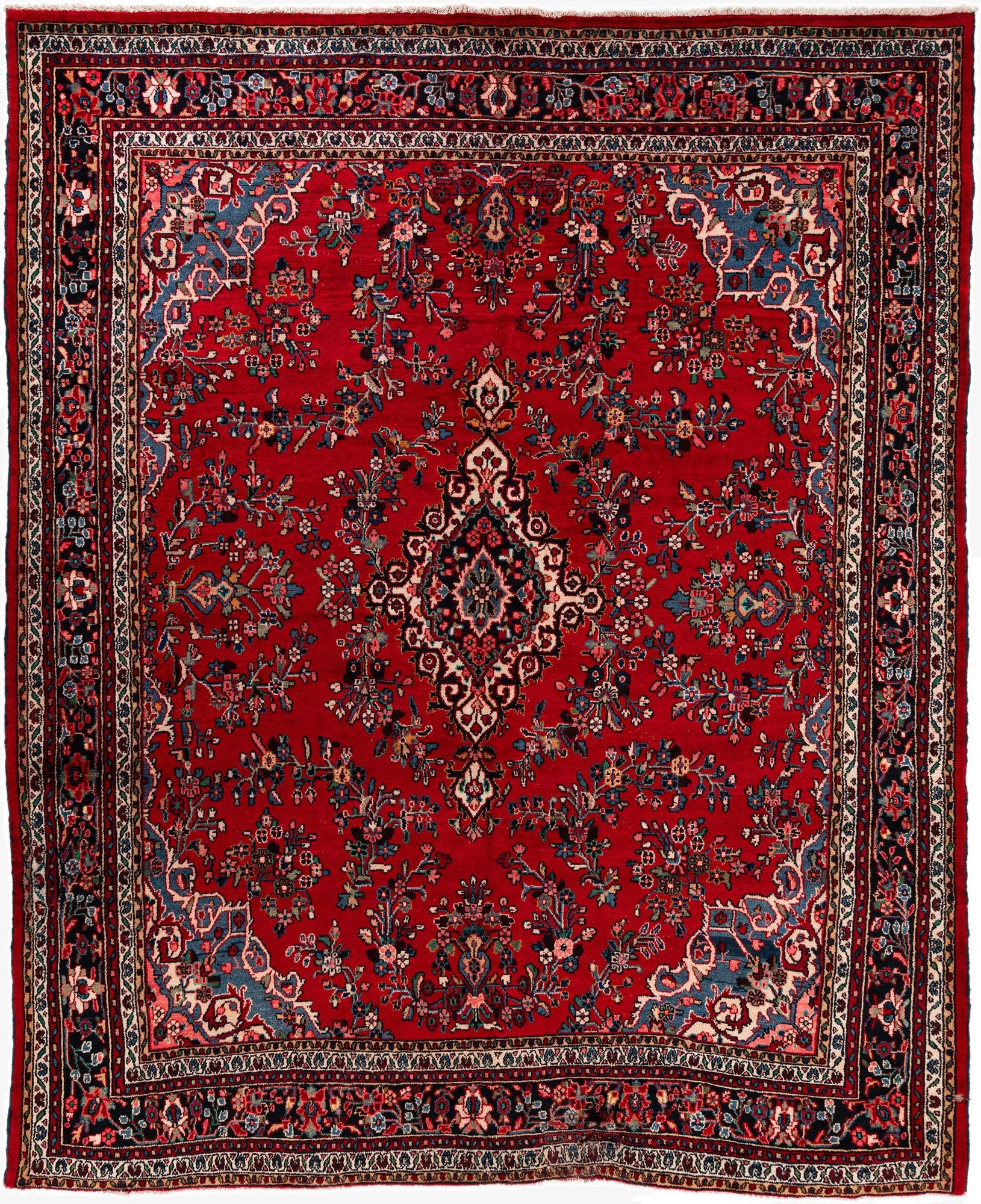 10' 4 x 12' 8  Hand Knotted Hamedan Wool Rug