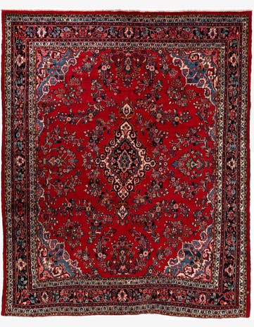10' 4 x 12' 8 Hand Knotted Hamedan Wool Rug