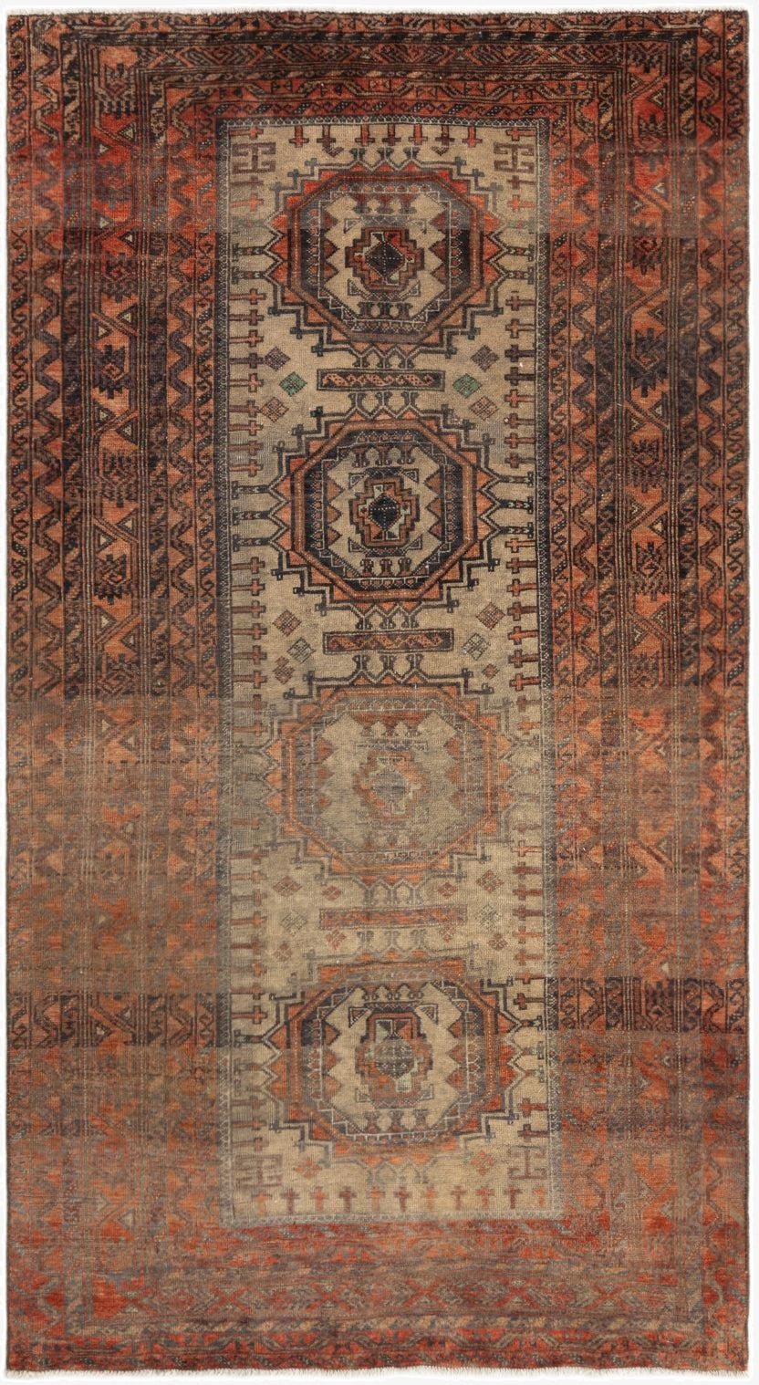 4' x 7' 4 Hamedan Rug