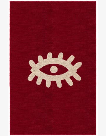 Red Handtufted Wool Rug