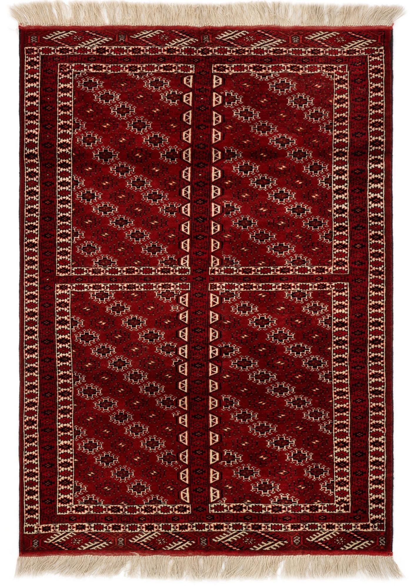 4' 4 x 6' 1 Hand Knotted Hatchlou Wool Rug