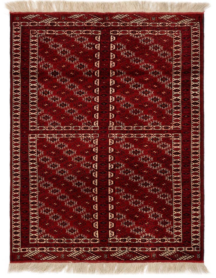 Detail image of 4' 4 x 6' 1 Hand Knotted Hatchlou Wool Rug