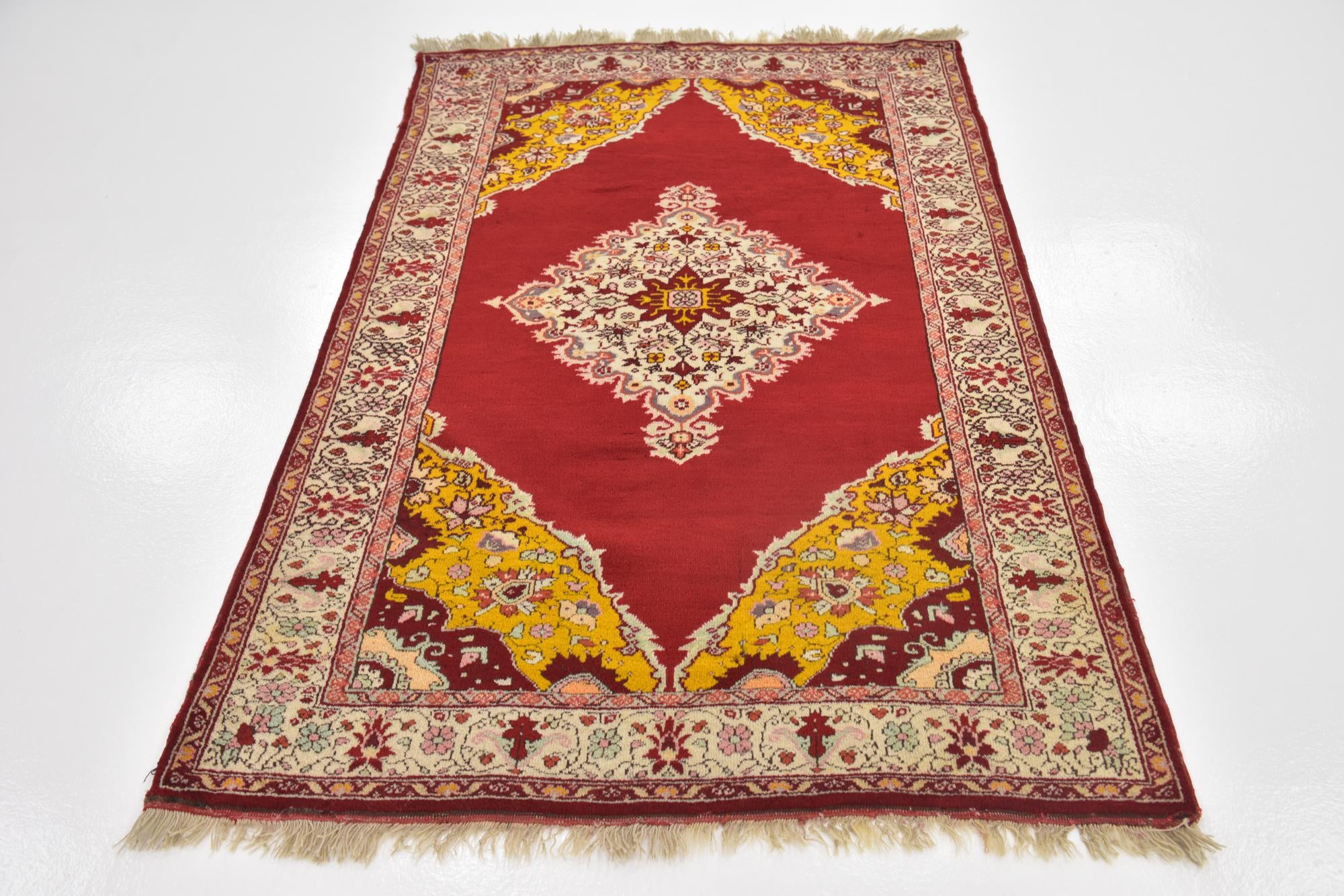 4' x 6' 4 Hand Knotted Hereke Wool Rug