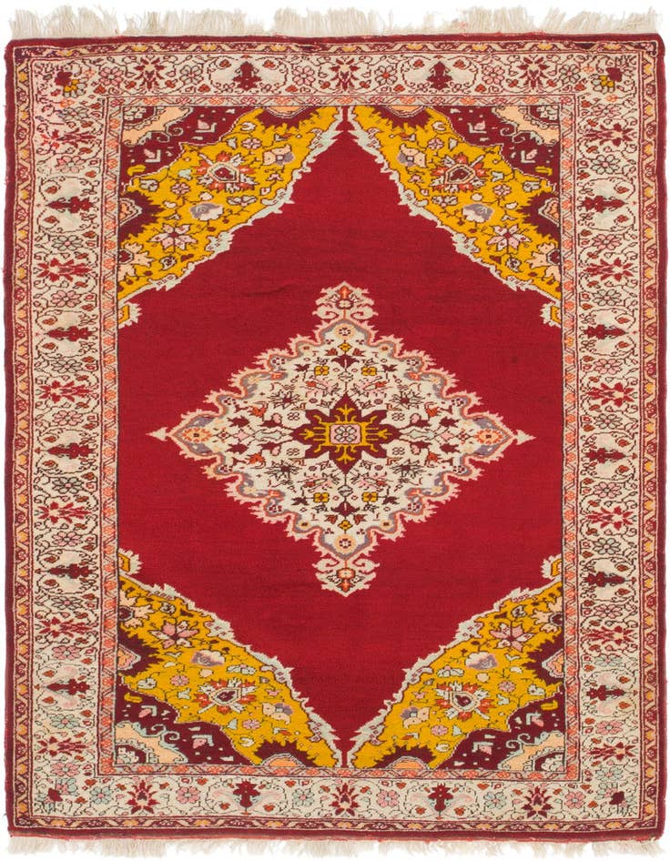 Detail image of 4' x 6' 4 Hand Knotted Hereke Wool Rug