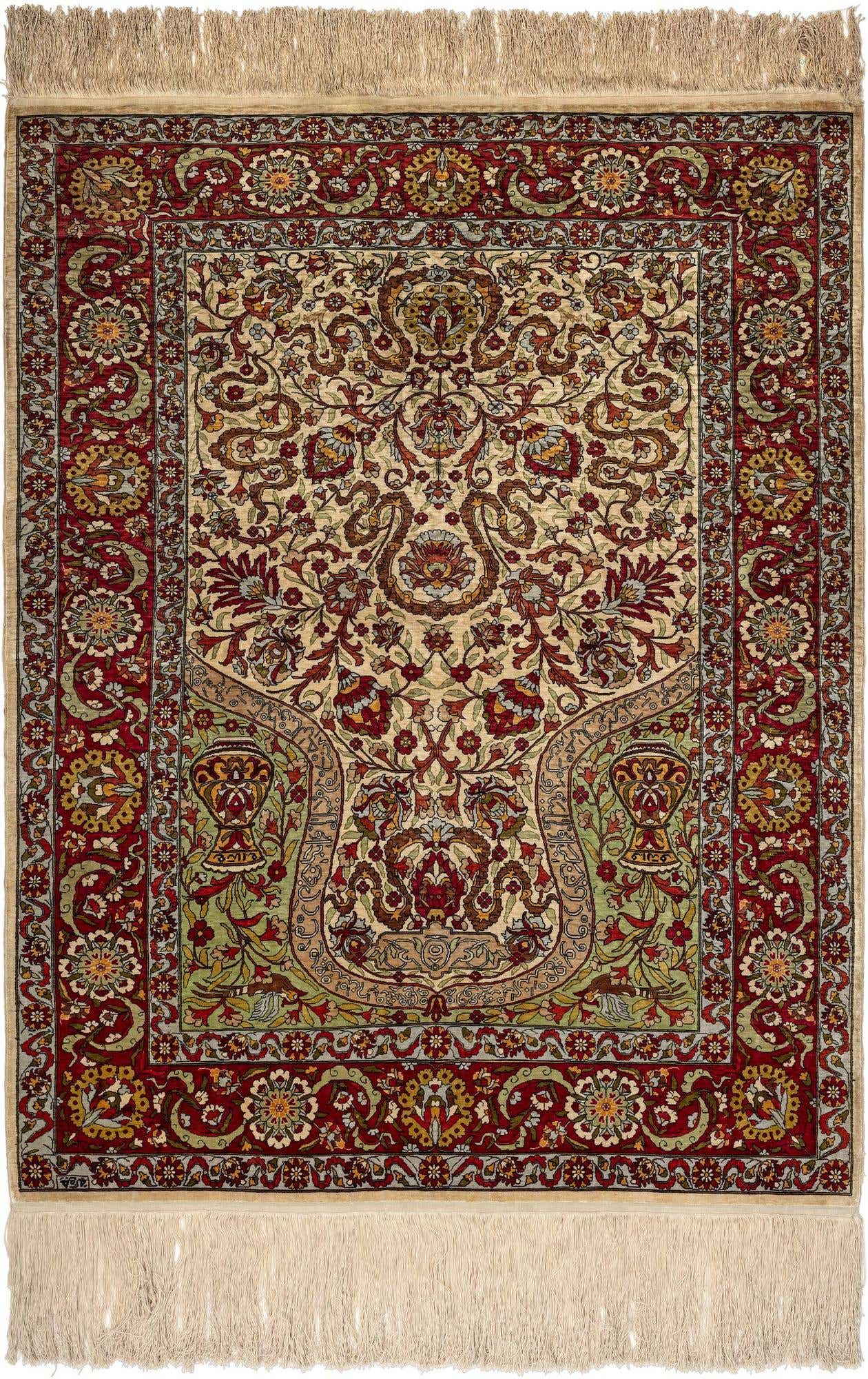 3' 3 x 4' 5 Hereke Silk Rug