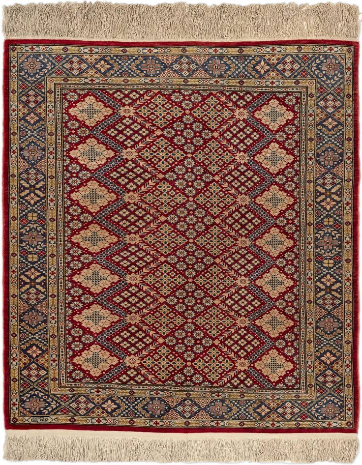 Detail image of 2' 1 x 2' 11 Hereke Silk Rug