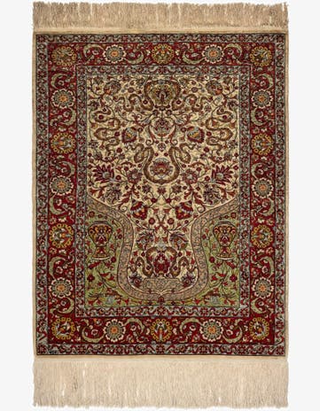3' 3 x 4' 5 Hereke Silk Rug