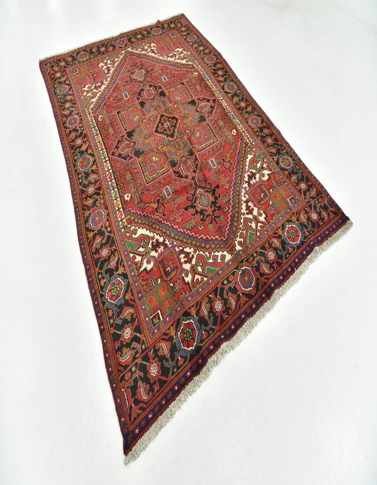 Detail image of 6' 6 x 9' 3 Hand Knotted Heriz Persian Wool Rug