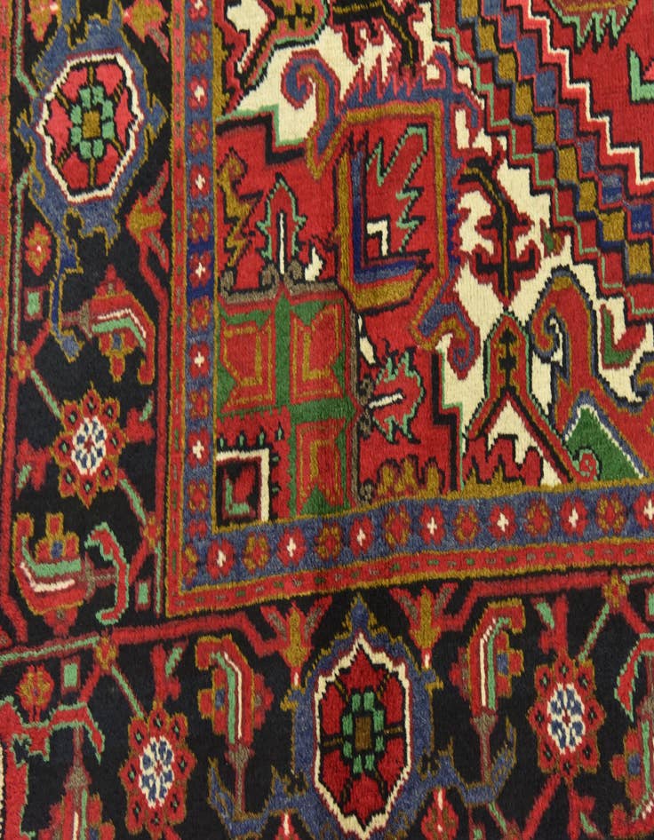 Detail image of 6' 6 x 9' 3 Hand Knotted Heriz Persian Wool Rug