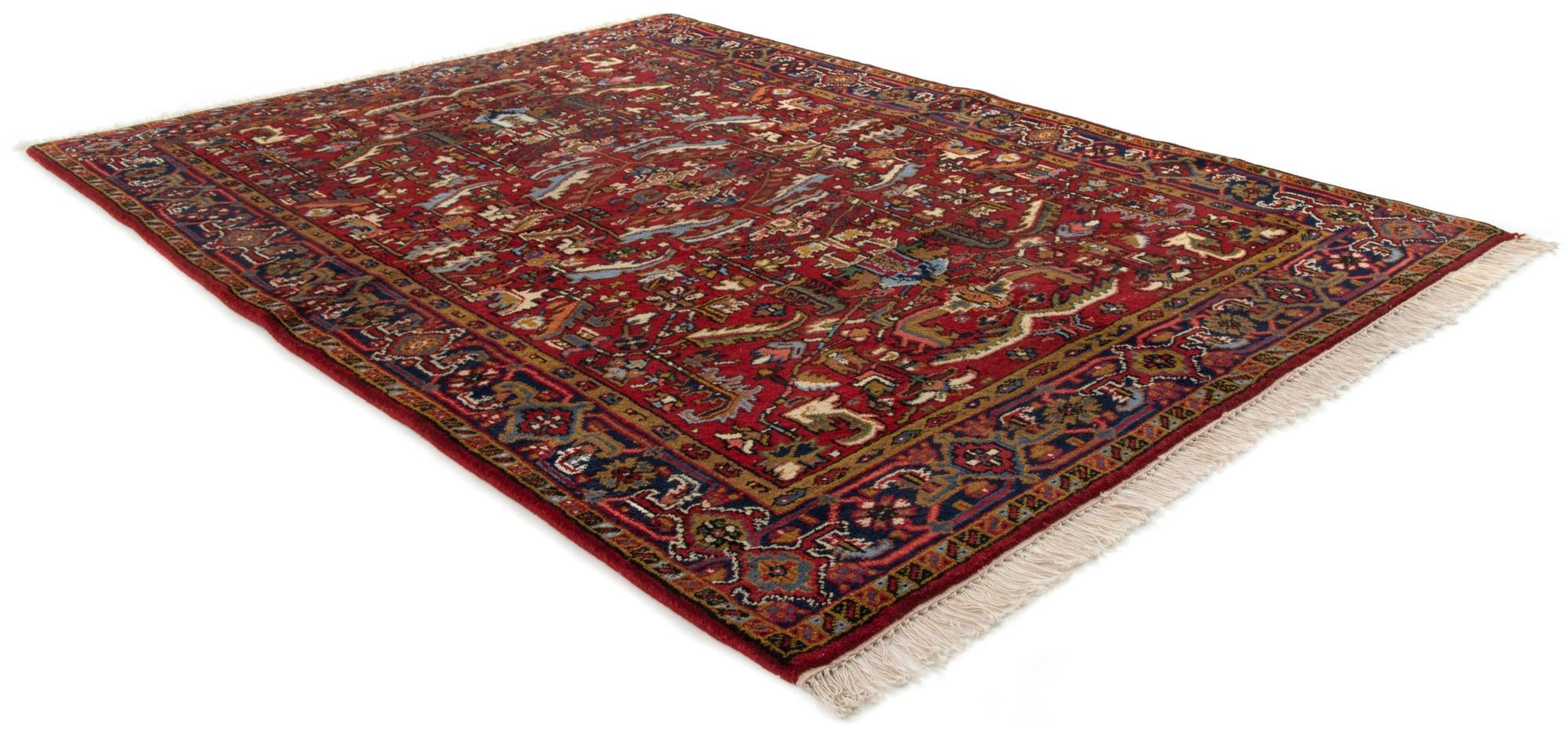 5' 6 x 7' 9 Hand Knotted Heriz Persian Wool Rug