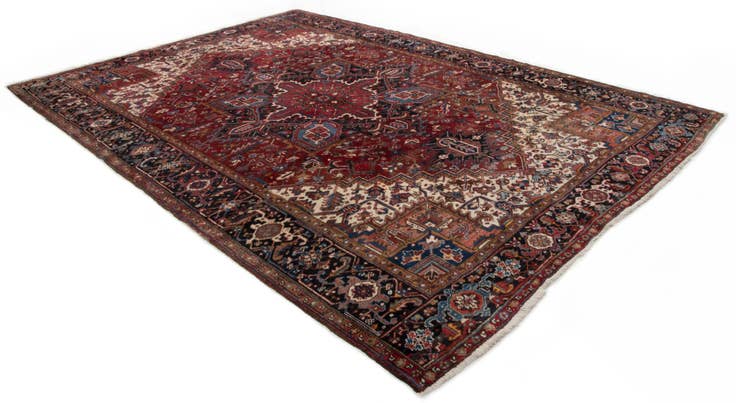 Detail image of 8' 2 x 11' 8 Hand Knotted Heriz Persian Wool Rug