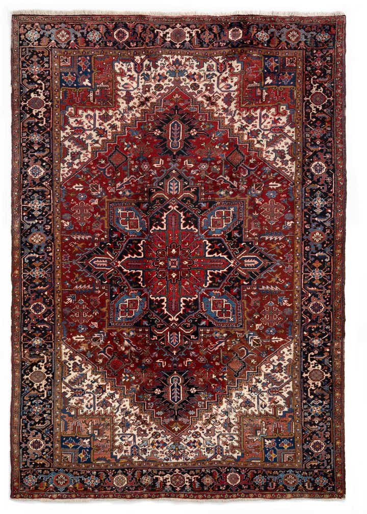 8' 2 x 11' 8 Hand Knotted Heriz Persian Wool Rug