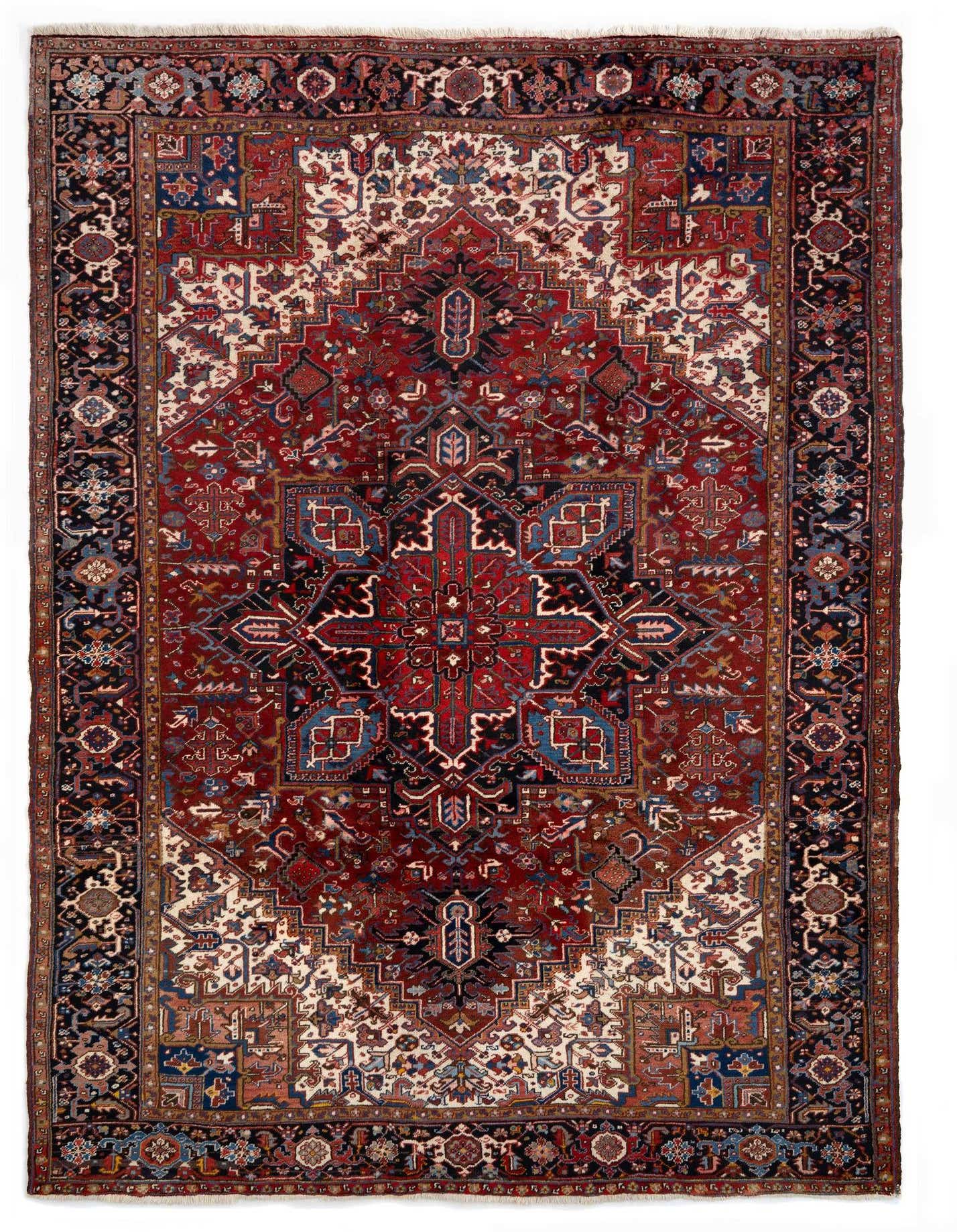 8' 2 x 11' 8 Hand Knotted Heriz Persian Wool Rug