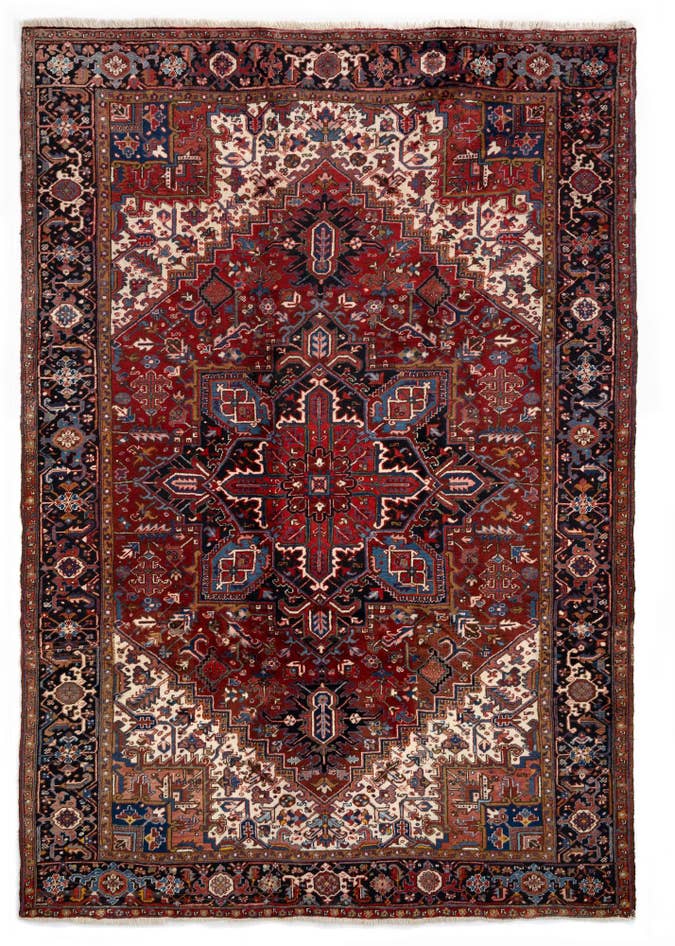 Detail image of 8' 2 x 11' 8 Hand Knotted Heriz Persian Wool Rug