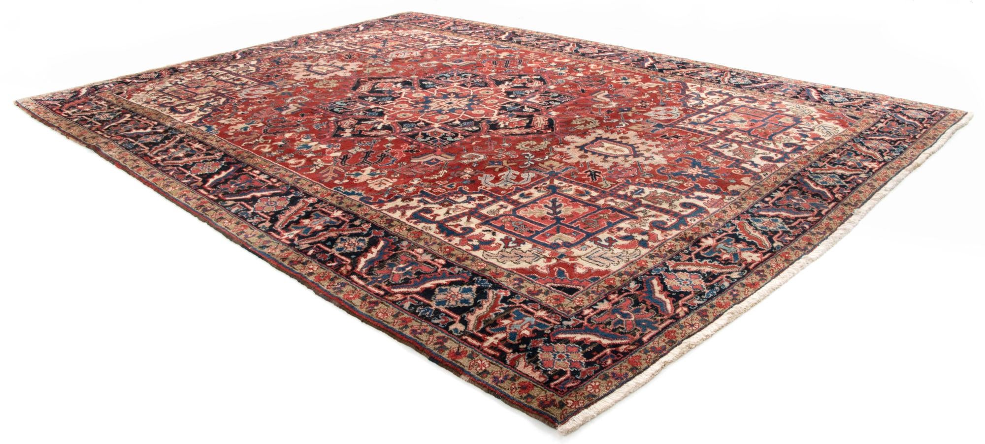 8' 6 x 11' 10 Hand Knotted Heriz Persian Wool Rug