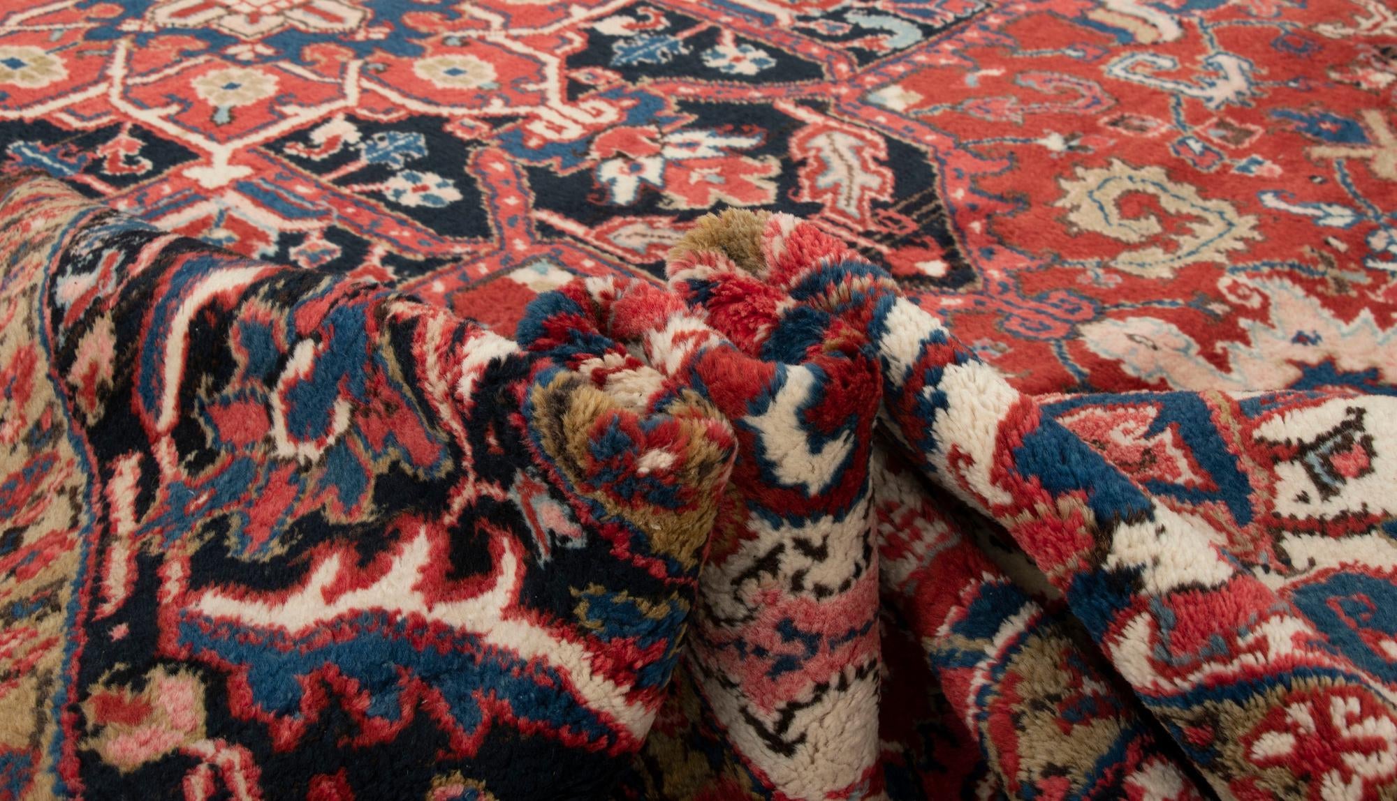 8' 6 x 11' 10 Hand Knotted Heriz Persian Wool Rug