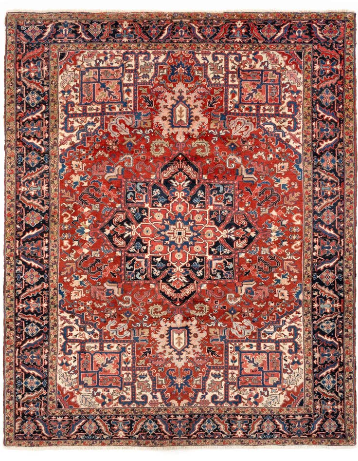 Detail image of 8' 6 x 11' 10 Hand Knotted Heriz Persian Wool Rug