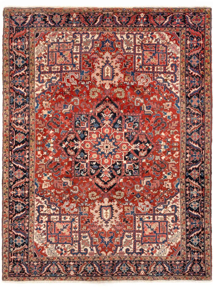 Detail image of 8' 6 x 11' 10 Hand Knotted Heriz Persian Wool Rug