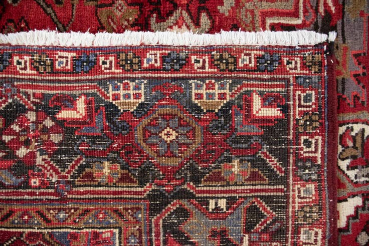 Detail image of 7' 10 x 11' Hand Knotted Heriz Persian Wool Rug