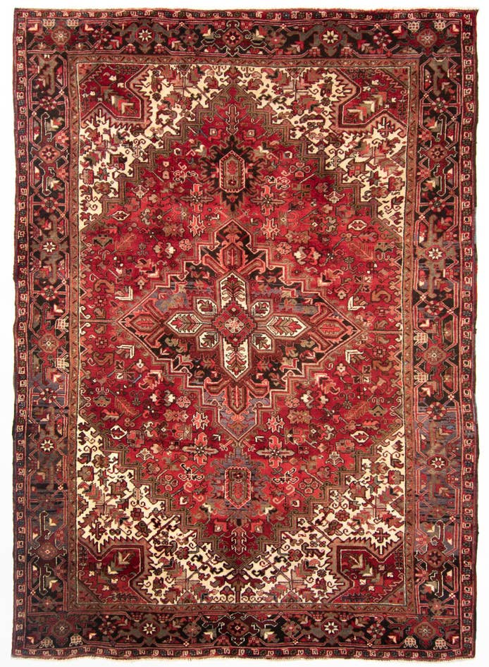 Detail image of 7' 10 x 11' Hand Knotted Heriz Persian Wool Rug