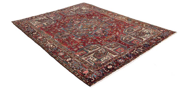 Detail image of 8' 3 x 10' 10 Hand Knotted Heriz Persian Wool Rug